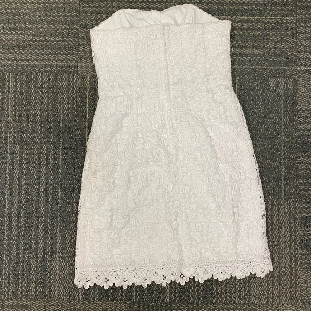 Lilly Pulitzer White Bumblebee Lace Larter Strapless Dress - Picture 9 of 12